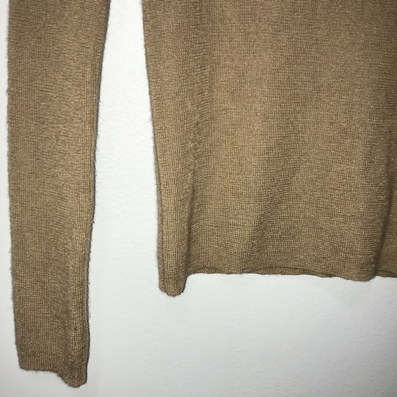 Prada Tan Cashmere Sweater Tie Front Detail 6 - Picture 3 of 5